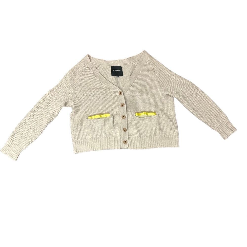 LE SUPERBE $490 BEACH TO BAR CROPPED CARDIGAN -BAND Size: S